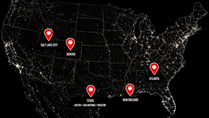 Map of potential Rentex warehouse locations