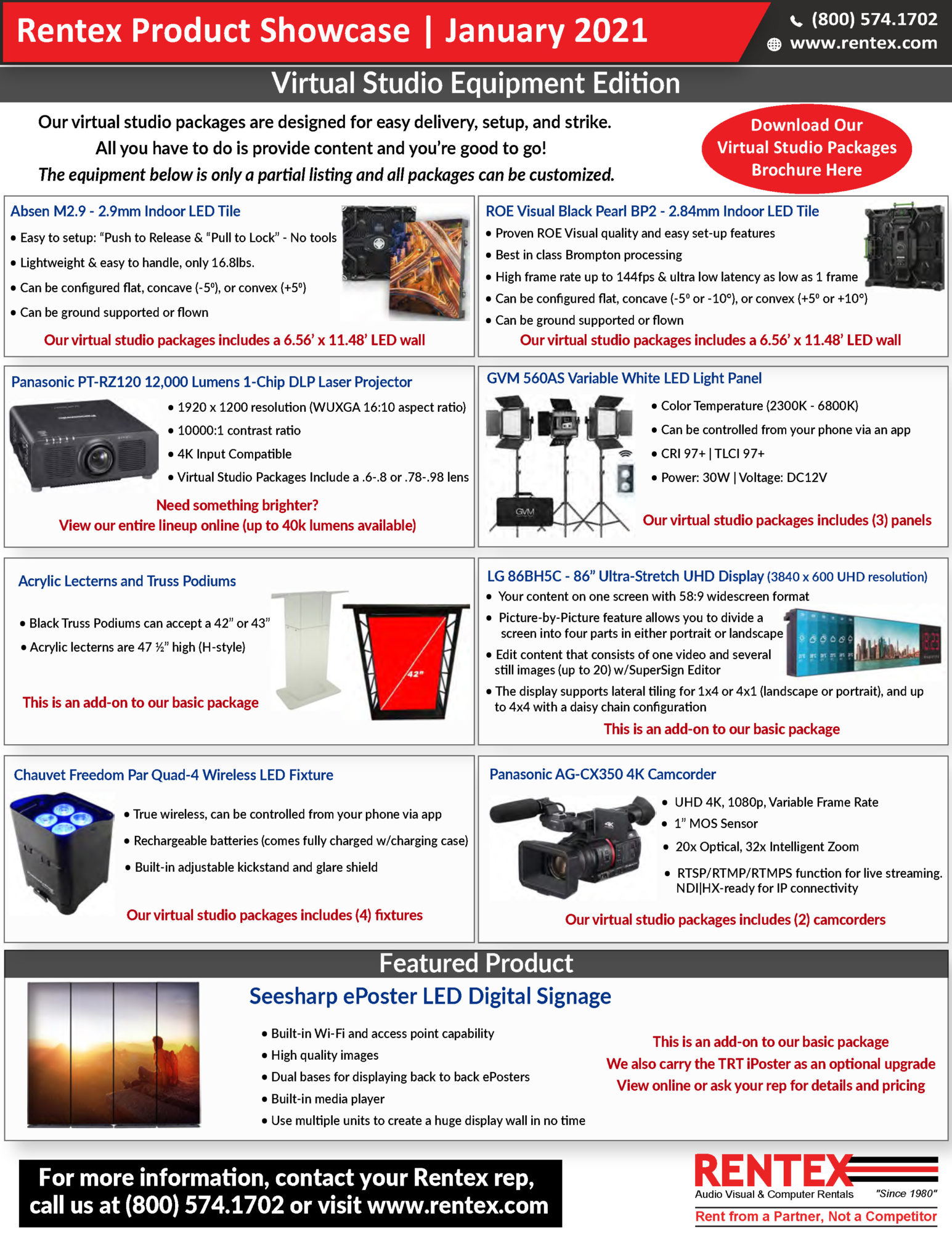 January Product Showcase from Rentex - Virtual Studio Equipment Edition