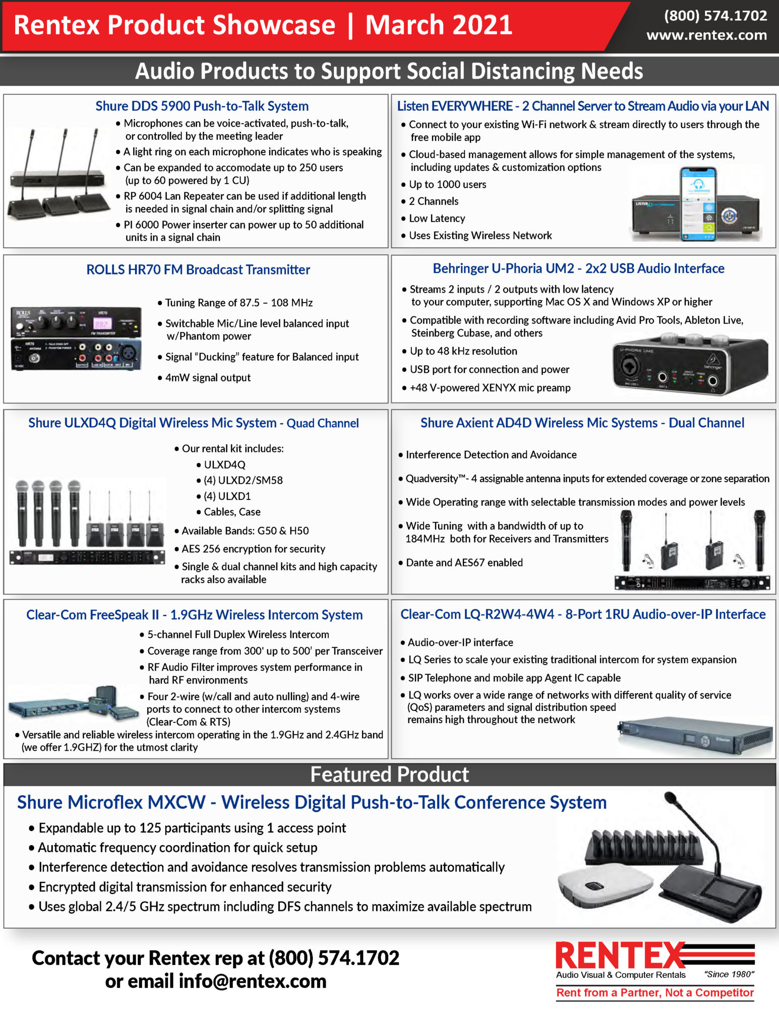 March Product Showcase from Rentex - Audio Products for Social Distancing Needs
